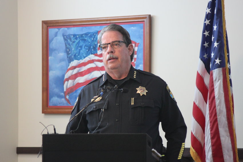 Douglas County Sheriff defended his department's policy on giving chase to fleeing suspects at a Feb. 7 press conference.